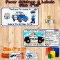 Police Policeman Birthday 1 Sheet Favor Water Bottle Stickers Labels Personalized
