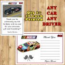 Nascar Birthday Thank You Cards 10 ea Personalized Custom Made