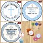 Baptism Christening Bar Mitzvah Stickers Round 1 Sheet Personalized