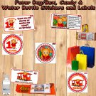 Daniel Tiger Birthday Stickers Round Water Bottle Favor Stickers 1 Sheet Personalized