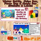 Baby Shark Birthday 1 Sheet Favor Water Bottle Stickers Labels Personalized