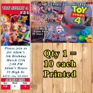 Toy Story 4 Birthday Invitations 10 ea Personalized Custom Made
