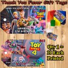 Toy Story 4 Favor Tags Gift Tags Thank You Tags 10 ea Personalized