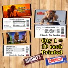 Lion King Birthday Candy Bar Wrapper 10 ea Personalized