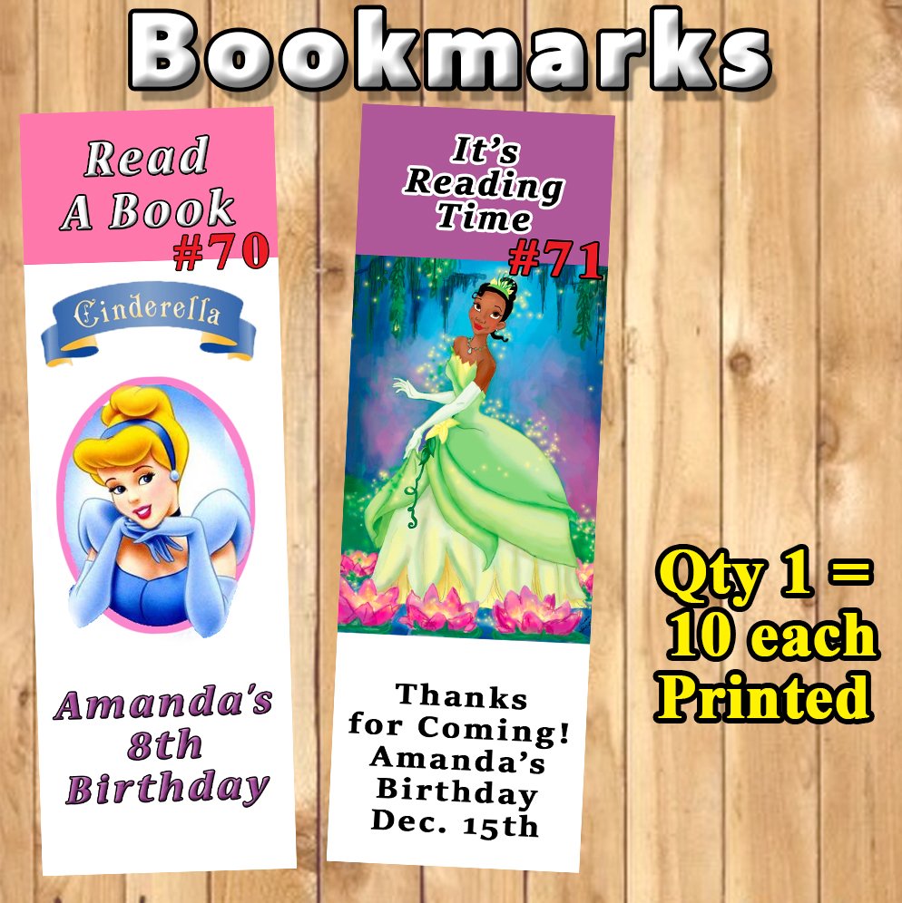 Disney Princess Policeman 10 ea Favor Bookmarks Personalized