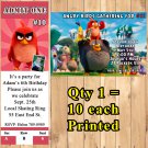 Angry Birds Birthday Invitations 10 ea Personalized Custom Made