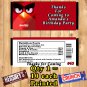 Angry Birds Birthday Candy Bar Wrapper 10 ea Personalized
