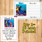 Finding Dory Finding Nemo Birthday Thank You Cards 10 ea Personalized Custom Made