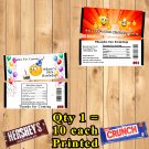 Emoji Birthday Candy Bar Wrapper 10 ea Personalized