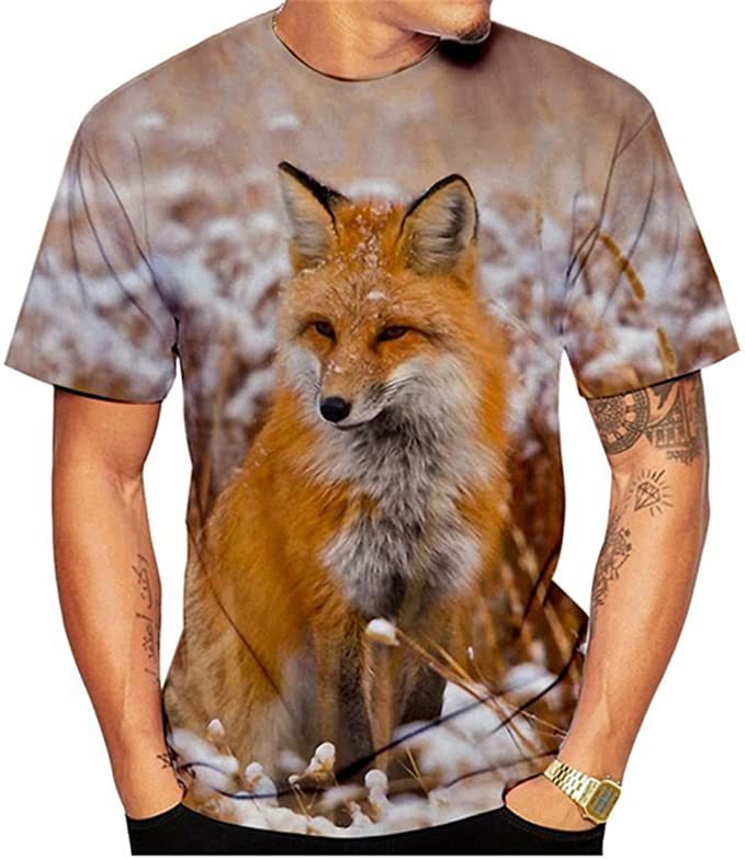 Fox 3D Print Animal Cool Funny t shirt for men and women Short Sleeve Summer Tops Tees