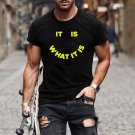 Black T-shirt Men Women Letter Print Casual Hip Hop Tshirt Summer Tees Tops