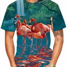 Flamingo Print 3D T Shirt Men Women Summer Short Sleeve Hawaiian Beach Tshirts