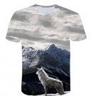 Summer T Shirt Men Streetwear Round Neck Short Sleeve Tees Tops Funny Animal Wolf 3d Print Tshirt