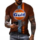 Men's Summer Gulf 3d Printed Tees Round Neck Short Sleeve Loose T-shirt Casual Short T shirt Tops