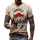 Vintage Men 3D Print T-shirts MOBILOIL GARGOYLE motor oil Casual Tops Sweatshirts Men T-shirt