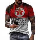 TEXACO Retro Casual T-Shirt Street Fashion Men 3d Printed Short-Sleeve Pullover Loose Oversized Tops