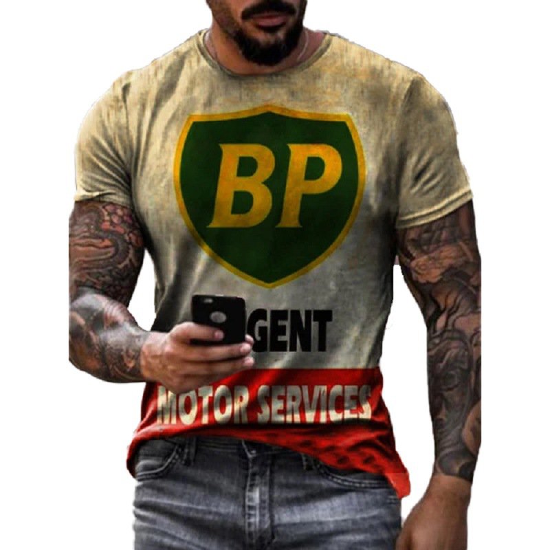 Motor Oil Graphic 3D Print T Shirts Tee Men T-Shirt Clothing Camisetas Tops Summer Streetwear