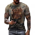 Motor Oil Graphic T Shirts Tee 3D Men Biking USA Print T-Shirt Clothing Tops Summer Streetwear