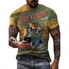 Summer Men's T-shirt Science Club 3D Printed Street Hip Hop Fashion Oversized Casual Sports Shirt