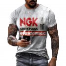 3D Printed T Shirts Men Fashion Casual Cool Short Sleeve O-Neck Tee For Man T-shirt NGK Spark Plugs