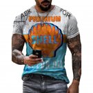 Summer New Vintage Short Sleeve Street Fashion3D Shell Printed Clothes Men's Oversized Tshirt