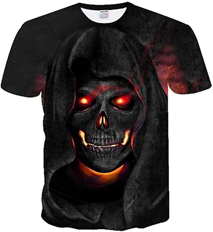 3D Printing Men T Shirt Summer Trendy Skull Head Male Streetwear Sports Short Sleeve Unisex Tees Top