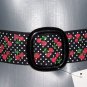 NWT New Reversible Black & White Polka Dot Belt BL Buckle Cherries S M