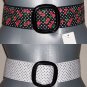 NWT New Reversible Black & White Polka Dot Belt BL Buckle Cherries S M