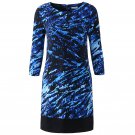 2 For 1 Clothes 3/4 Length Sleeve Printed Jersey Dress, XS,S,M