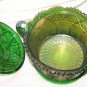 Rare Cambridge Carnival Glass Inverted Feather Cracker Jar