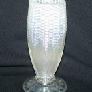 Northwood White Carnival Glass Cornvase-Damaged