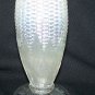 Northwood White Carnival Glass Cornvase-Damaged