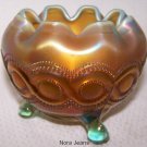 Northwood Beaded Cable Aqua Opalescent Rosebowl