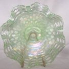 Fenton Ice Green 3 rowed Open Edge Carnival Glass Bowl