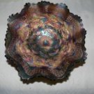 Fenton Two Flowers Carnival Glass Bowl