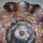 Fenton Two Flowers Carnival Glass Bowl