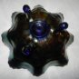 Fenton Two Flowers Carnival Glass Bowl