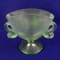 Fenton Green Dolphin Fan Vase