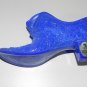Fenton Cat Head Collectible Blue Slag Glass Shoe