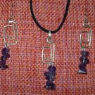 Amethyst Sterling Silver Earrings & Pendant set Interchangeable dangles