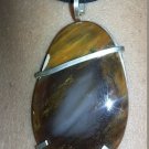 Petrified wood or Jasper Sterling silver Pendant