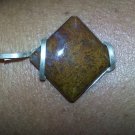 Sterling Silver Moss Agate Pendant  square 1  1/4"