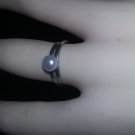 Sterling silver & pearl ring size 6 3/4