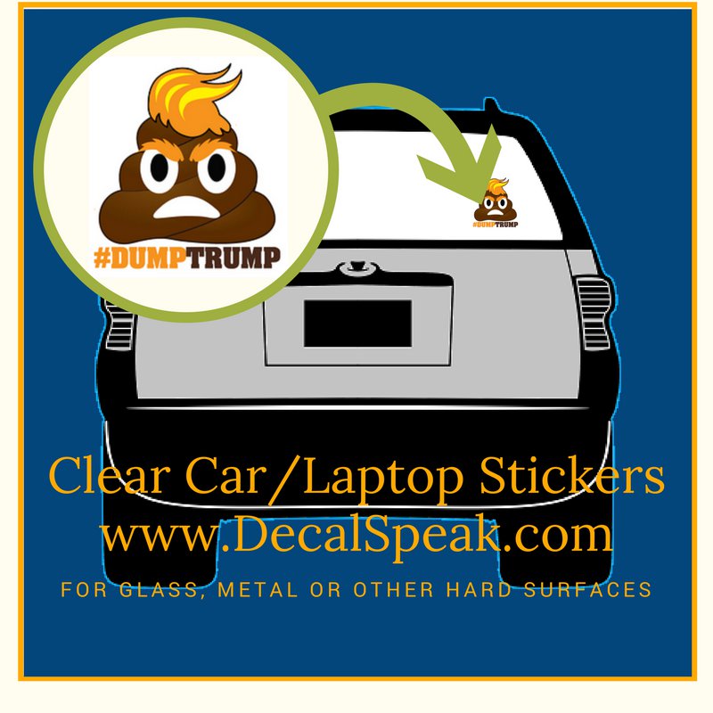 #DumpTrump Clear Car/Laptop Sticker