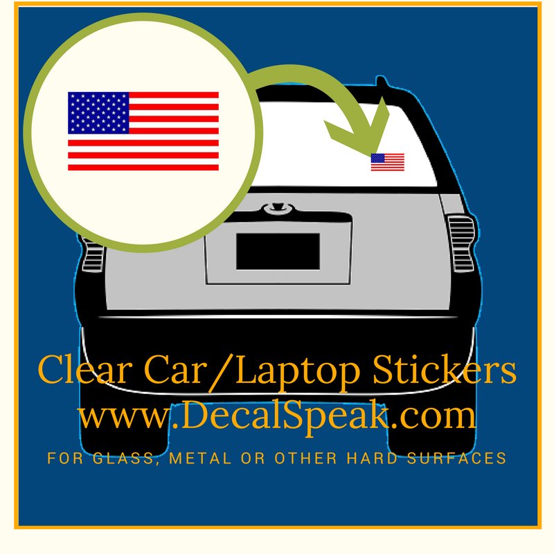 US Flag Clear Car/Laptop Sticker