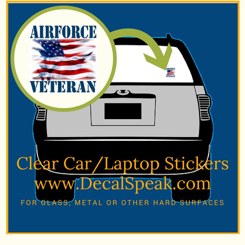 Air Force Veteran #2 Clear Car/Laptop Sticker