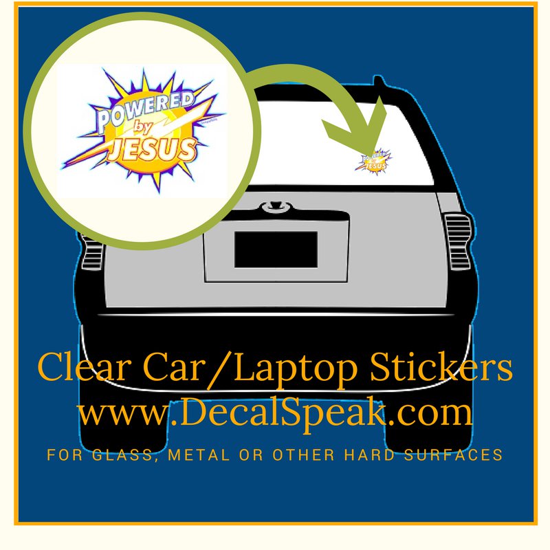 Powered by Jesus Clear Car/Laptop Sticker