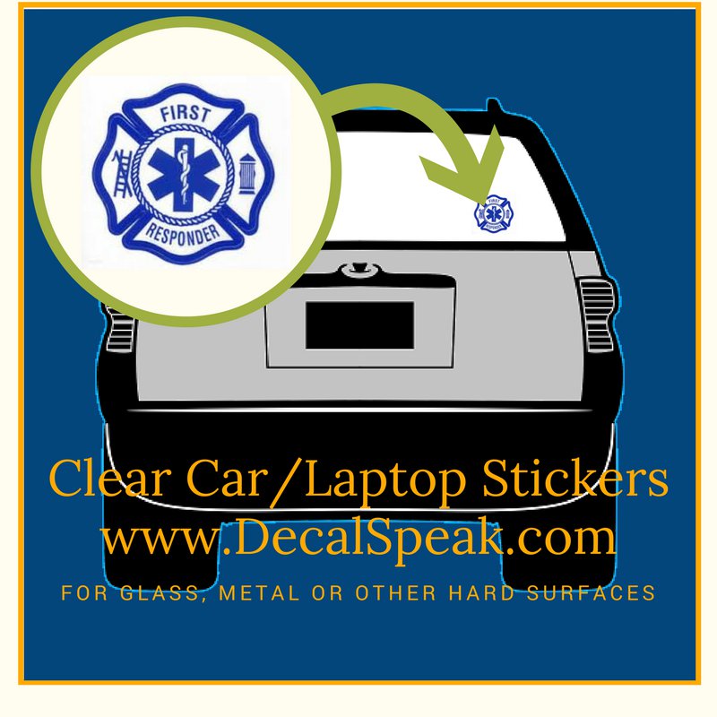 First Responder 1 Clear Car/Laptop Sticker