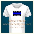 Blue Lives Matter Fabric Iron On, 5½"x 8½", for t-shirts, bags, totes, etc.