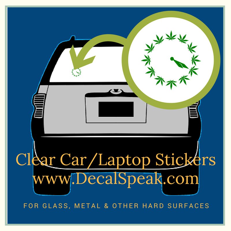 420 Clock Clear Car/Laptop Sticker